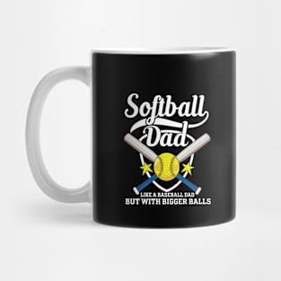 Softball Dad like A Baseball Dad but with Bigger Balls Retro vintage Mug